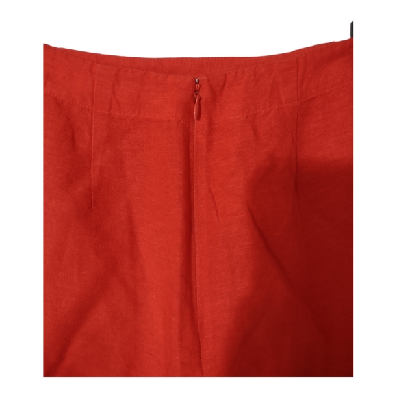 Banana Republic 00P Orange Sailor Pocket Linen Mini Skirt Nautical Button Detail - Picture 8 of 11